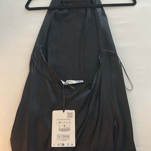 NWT Zara Studio Black Open Back Maxi Formal Dress Size M - Picture 12 of 13